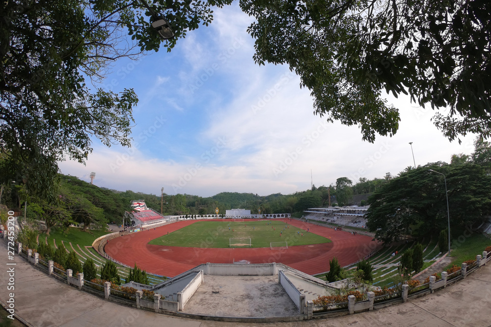 Fototapeta premium football stadium at betong is the southernmost district (amphoe) of Yala Province, southern Thailand.