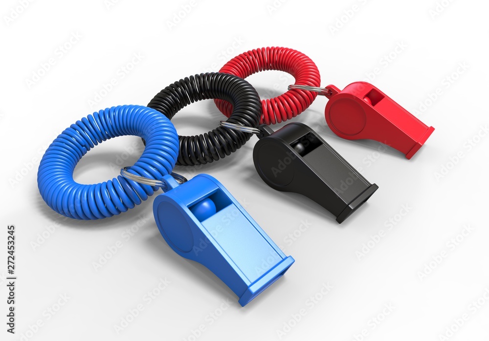 Blank Promotional Whistle Coil Key chain for branding and mock up. 3d render illustration. Blank Promotional Whistle Coil Key chain for branding and mock up. 3d render illustration.