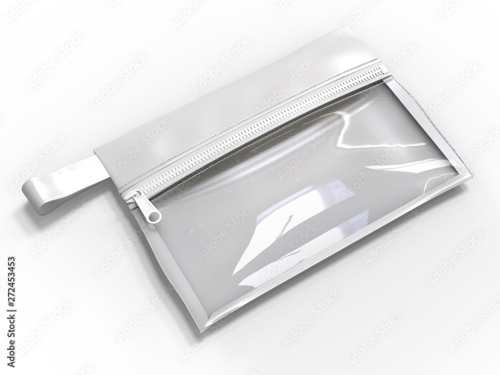 Blank Zipper Pouch for branding and mockup. 3d render illustration. Blank Zipper Pouch for branding and mockup. 3d render illustration.