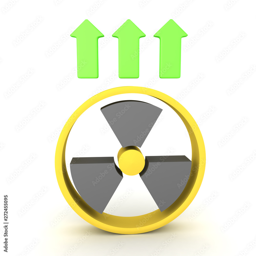 3D Concept image of nuclear power growth 3D Concept image of nuclear power growth