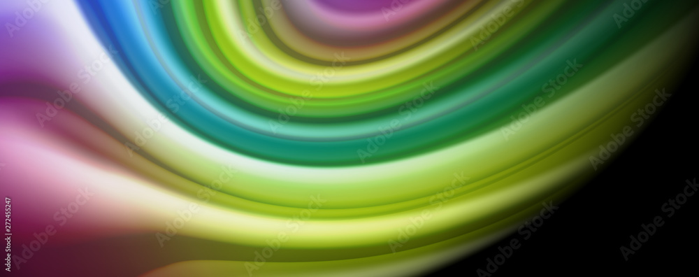 Flowing liquid colors - modern colorful flow poster. Wave liquid shapes. Art design for your design project