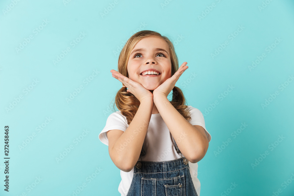 Portrait of a cheerful little girl isolated Portrait of a cheerful little girl isolated