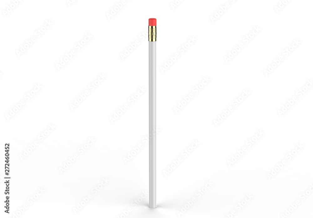Blank pencil with eraser for branding 3d illustration. Blank pencil with eraser for branding 3d illustration.