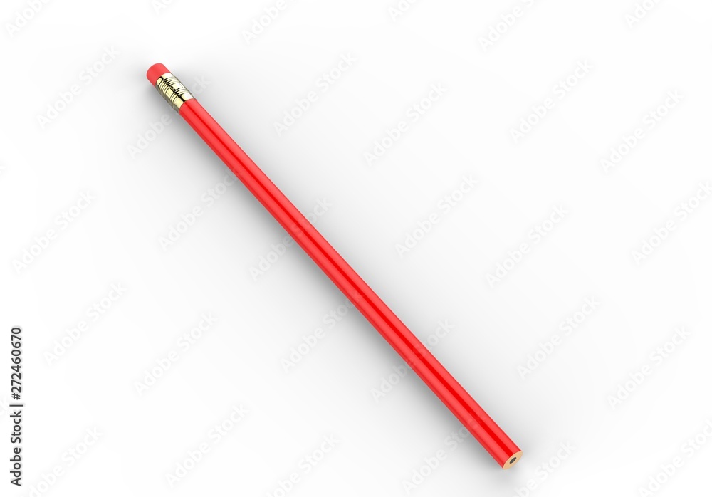 Blank pencil with eraser for branding 3d illustration. Blank pencil with eraser for branding 3d illustration.