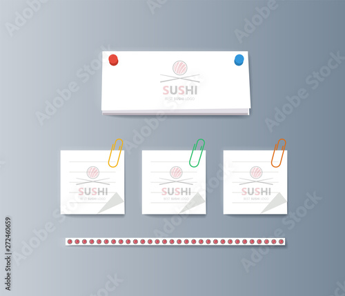 Set of brochures Sushi for marketing the promotion goods and services on market