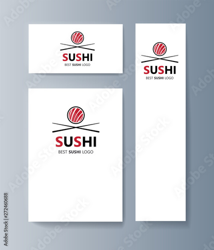 Set of brochures Sushi for marketing the promotion goods and services on market