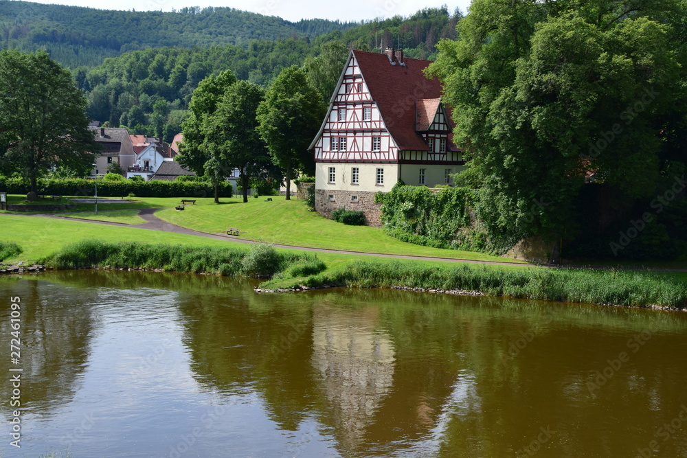 Fototapeta premium Rathaus in Gieselwerder an der Weser