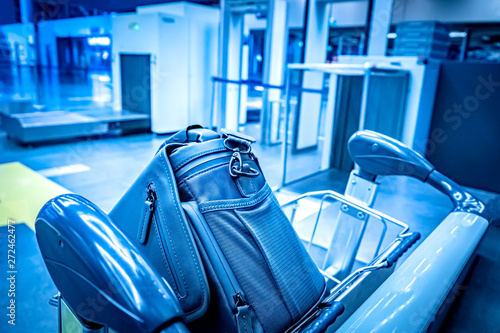 Airport. Carry on bag on th...