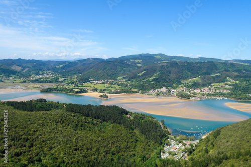 panoramic view of urdaibai estuary at basque country coast