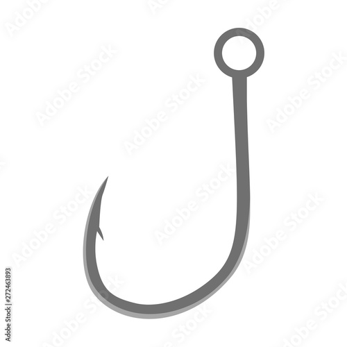 The fishing hook is isolated on white background.