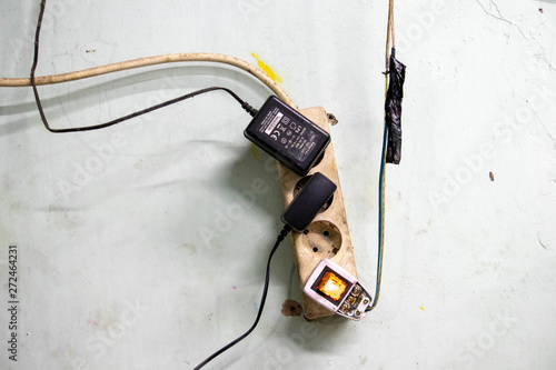 bad and dangerous electricity installation can cause fire safety illustration photo photo