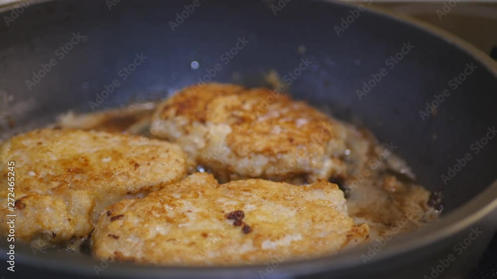 Cook A Pork On The Frying Pan. Cook A Pork On The Frying Pan.