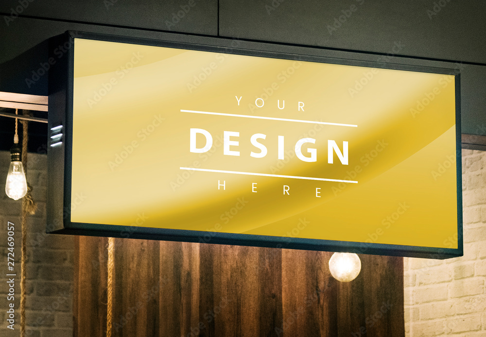 Hanging Horizontal Sign Mockup Stock Template | Adobe Stock