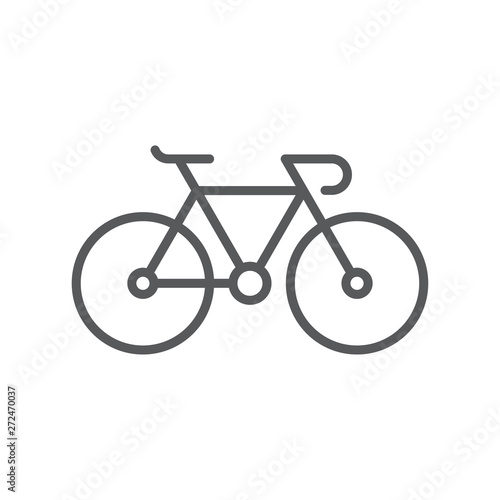 Bicycle line icon. Minimalist icon isolated on white background. Bicycle simple silhouette. Web site page and mobile app design vector element.