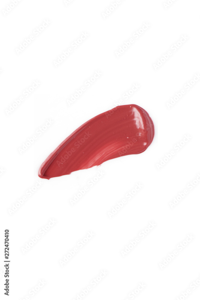 Smudge red lip lipstick on white background Smudge red lip lipstick on white background