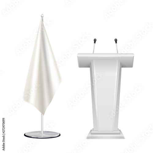Tribune Flag Blank Realistic 