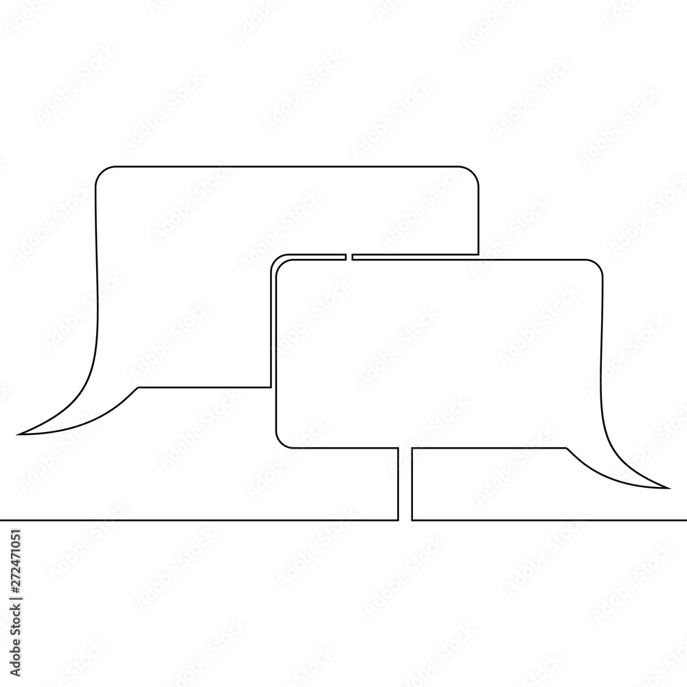 Continuous one line drawing Speech bubbles concept Continuous one line drawing Speech bubbles concept
