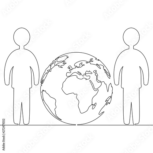 One line drawing worldwide connection concept