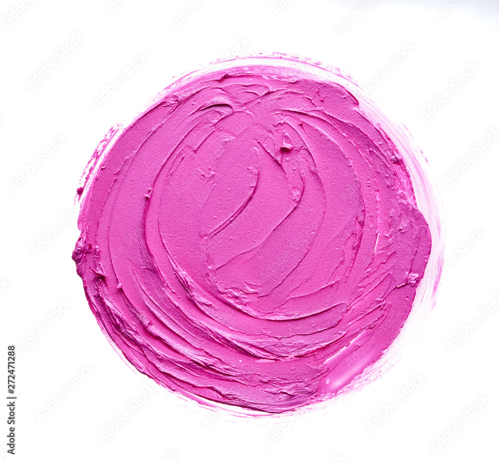 Pink lipstick or acrylic paint isolated on white Pink lipstick or acrylic paint isolated on white