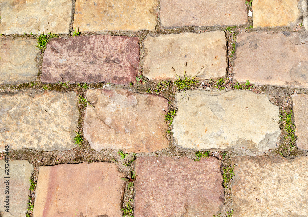 Obraz premium Texture of a fragment of vintage pavement