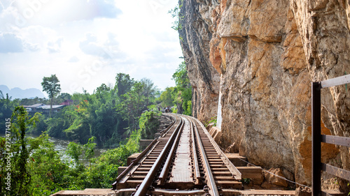 The death railway along the river Kwai in Kanchanaburi, Thai Burma death railway bridge
