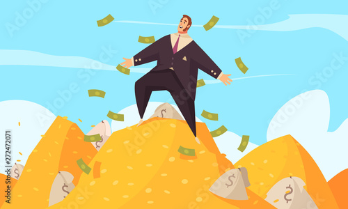 Rich Man Cartoon Composition 