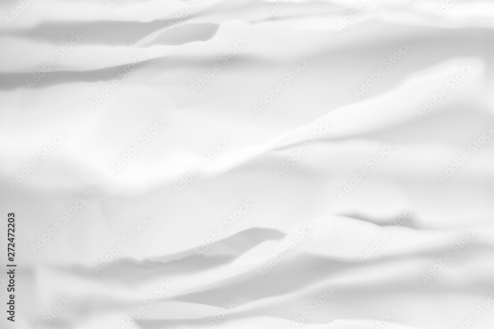 Obraz premium Closeup of white paper layers stack. Abstract art background. Blur misty mountain peaks. Copy space.