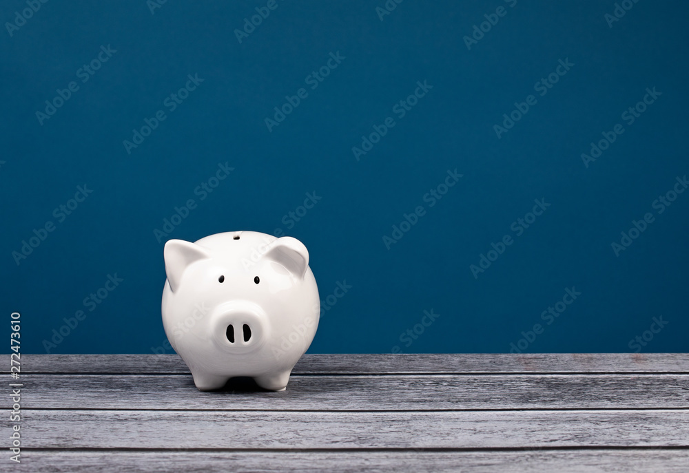Fototapeta premium White Piggy Bank