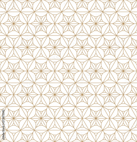 Seamless geometric pattern based on japanese ornament kumiko . © Aleksei