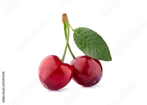 Sweet cherry berries  isolated on white background cutout