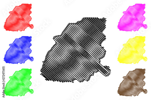 Eastern Region (Administrative divisions of Ghana, Republic of Ghana) map vector illustration, scribble sketch Eastern map.... photo