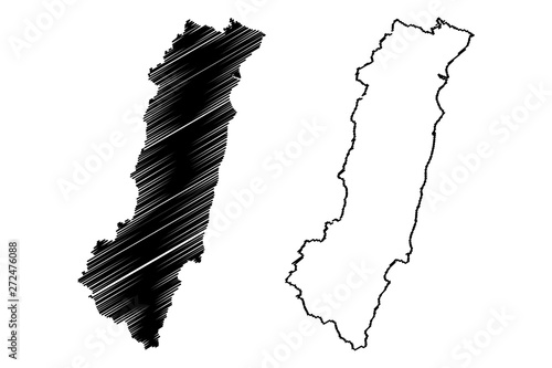 Hualien County (Administrative divisions of Taiwan, Republic of China, ROC, Counties) map vector illustration, scribble sketch Hualien map.... photo