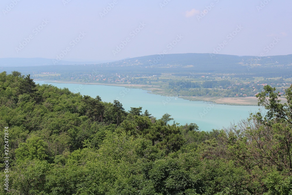 Lake Balaton from a viewpoint in Tihany Peninsula