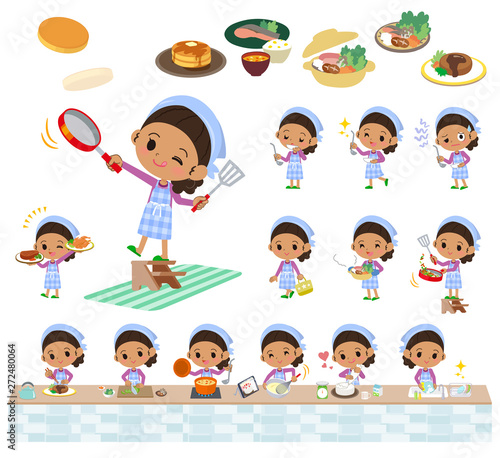 perm hair girl_cooking
