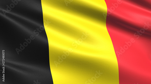 Belgium flag, with waving fabric texture