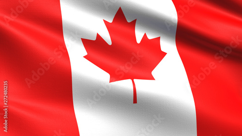Canada flag, with waving fabric texture