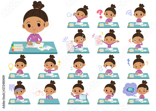 perm hair girl_study