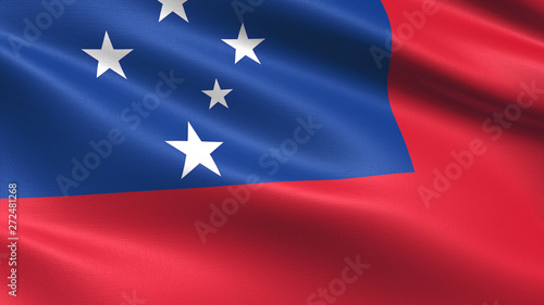 Free Download Samoa flag, with waving fabric texture - GFXLoad