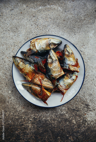 Sun dried fish heads photo