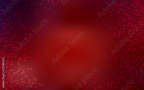 Dark Red vector background with astronomical stars.