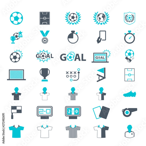 Soccer, football Icons set. Illustration eps10. Vector	