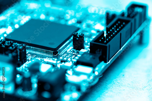 CPU electronic circuit board concept of modern and high technology with computer programming and AI (artificial intelligence )