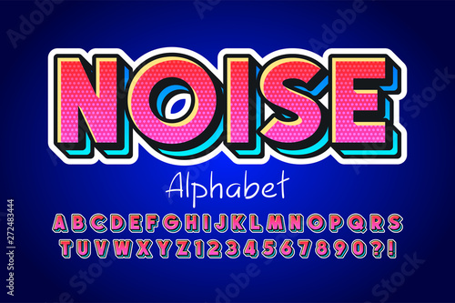 Colorful 3d display font design, alphabet, letters