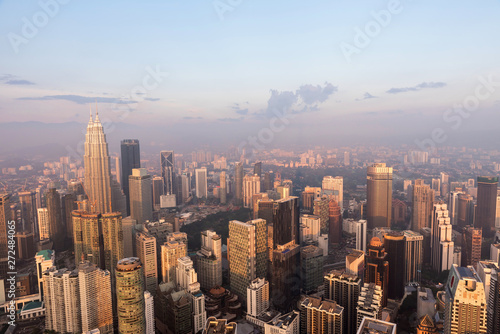 Wallpaper Mural Aerial view to Kuala Lumpur at sunset Torontodigital.ca