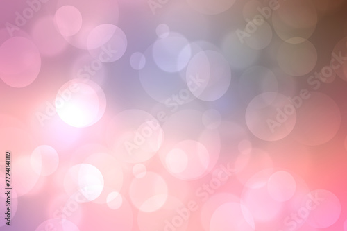 A festive abstract pink blue gradient background texture with glitter defocused sparkle bokeh circles. Card concept for Happy New Year, party, invitation, valentine or other holidays.
