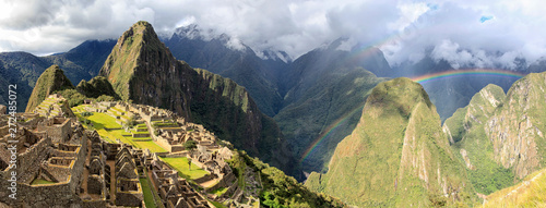 Rainbow over Machu Picchu. Peru photo