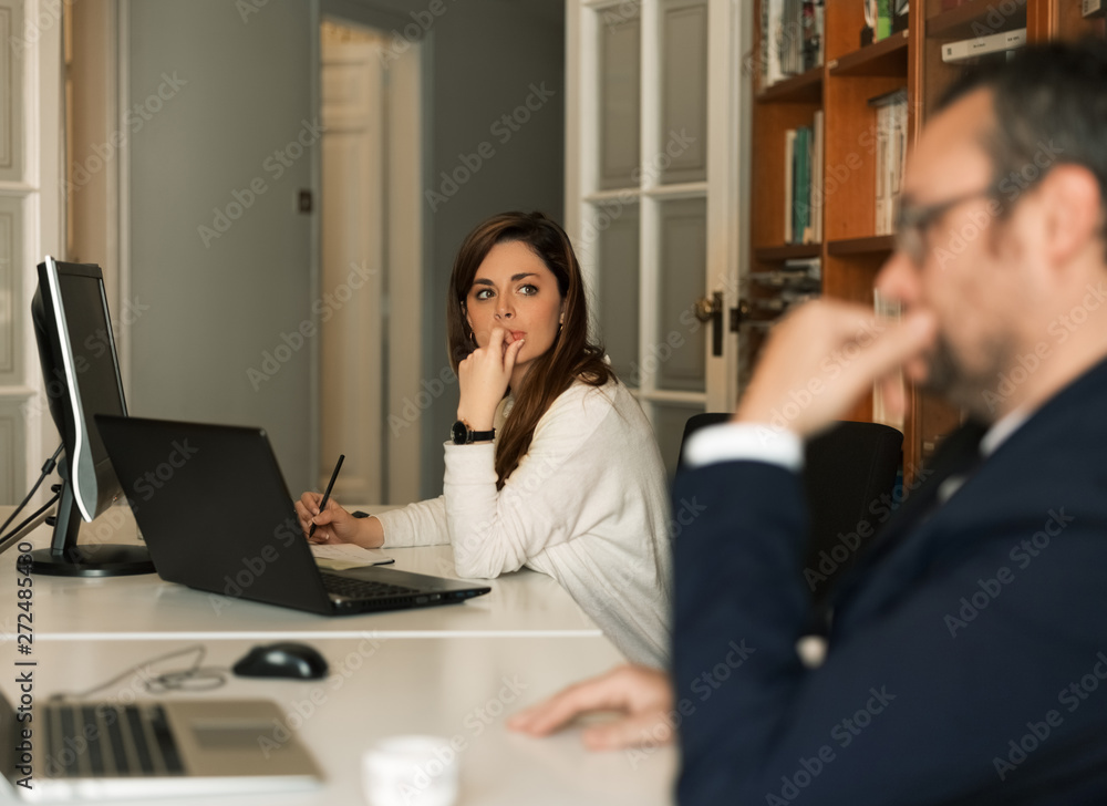 Group of colleagues on meeting Group of colleagues on meeting