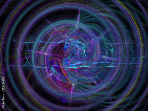 Energy flow. Portal. Scientific 3d illustration.