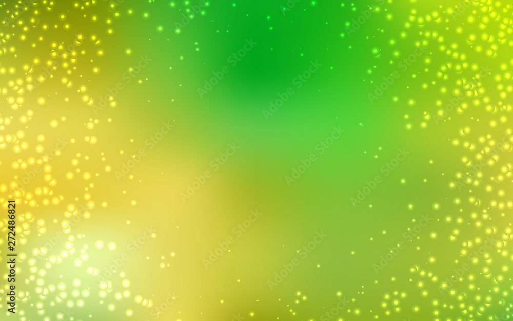 Light Green, Yellow vector template with space stars.