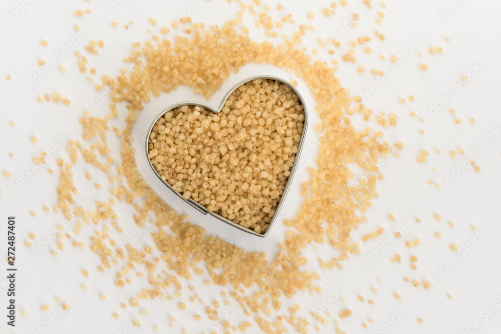 Whole Wheat Couscous In a Heart Shape